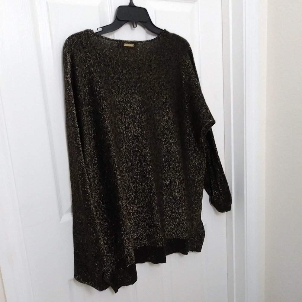 SOLD SOLD Michael Kors Gold Metallic Party Ready Tunic Top Large - Picture 3 of 16